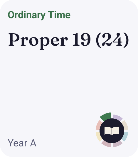 A home-screen widget showing the liturgical day and season with its color.