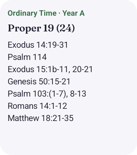 A home-screen widget listing the day’s appointed readings.