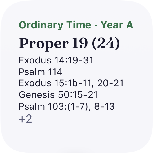 A home-screen widget listing the day’s appointed readings.