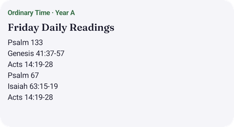 A home-screen widget listing today’s four lectionary readings.
